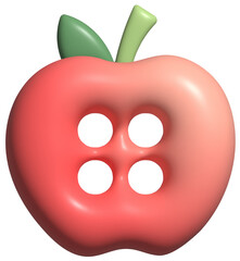 Cute Heisei Retro Red Apple Button