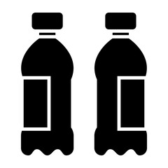 Two Bottles Glyph Icon Design