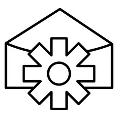 Sleek marketing lineal icon showcasing elements like megaphones, charts, or targets. Ideal for representing branding, campaigns, advertising, and promotional strategies in digital or business designs.