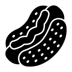 Hot Dog Glyph Icon Design