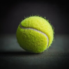 close-up image of a tennis ball on the court