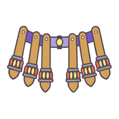 bandoliers vector icon, accessories vector illustration - simple illustration of bandoliers perfect for logos, and accessories-themed designs.