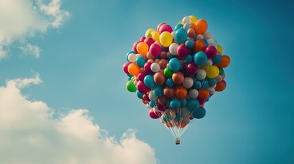 Colorful Balloon Flight: A Dreamy Ascent into the Sky