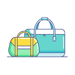 duffel bags vector icon, accessories vector illustration - simple illustration of duffel bags perfect for logos, and accessories-themed designs.