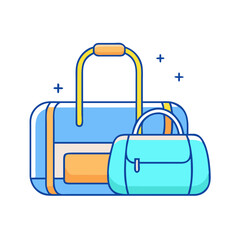 duffel bags vector icon, accessories vector illustration - simple illustration of duffel bags perfect for logos, and accessories-themed designs.