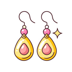 earrings vector icon, accessories vector illustration - simple illustration of earrings perfect for logos, and accessories-themed designs.