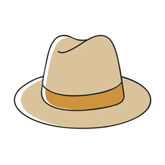 fedora vector icon, accessories vector illustration - simple illustration of fedora perfect for logos, and accessories-themed designs.