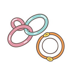 hair ties vector icon, accessories vector illustration - simple illustration of hair ties perfect for logos, and accessories-themed designs.