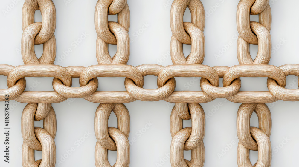 Poster high resolution image of wooden chain with unique design and texture