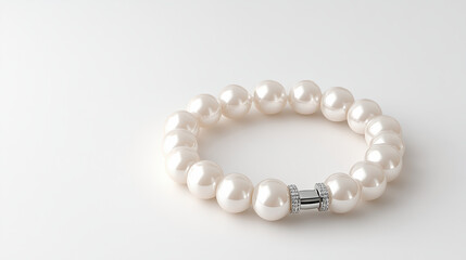 High quality 3D pearl bracelet with elegant silver clasp and shine