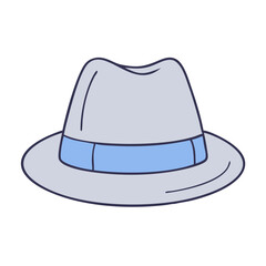 trilby vector icon, accessories vector illustration - simple illustration of trilby perfect for logos, and accessories-themed designs.