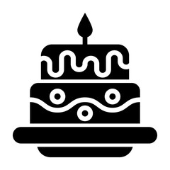 Cake Glyph Icon Design