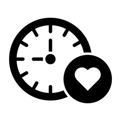 Favourite Time Glyph Icon Design
