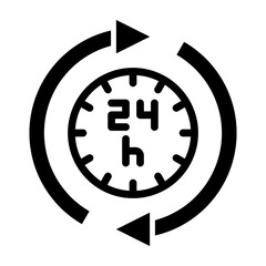  Hours Glyph Icon Design