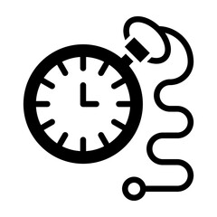 Pocket Watch Glyph Icon Design
