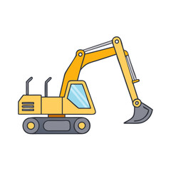 backhoe vector icon, vehicles vector illustration - simple illustration of backhoe perfect for logos, and vehicles-themed designs.