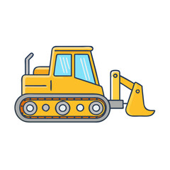 bulldozer vector icon, vehicles vector illustration - simple illustration of bulldozer perfect for logos, and vehicles-themed designs.