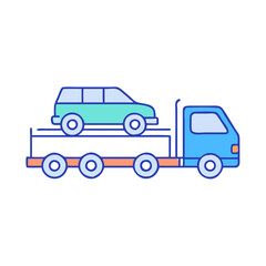 car carrier truck vector icon, vehicles vector illustration - simple illustration of car carrier truck perfect for logos, and vehicles-themed designs.