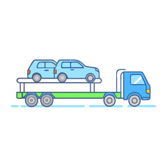 car carrier truck vector icon, vehicles vector illustration - simple illustration of car carrier truck perfect for logos, and vehicles-themed designs.