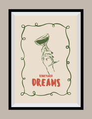 Sketch style La Dolce Vita illustrations with an aesthetic quote in a poster frame.