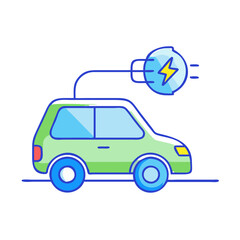 electric car vector icon, vehicles vector illustration - simple illustration of electric car perfect for logos, and vehicles-themed designs.