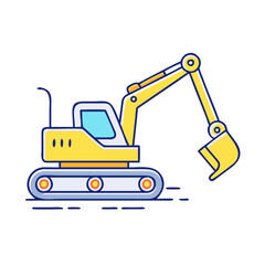 excavator vector icon, vehicles vector illustration - simple illustration of excavator perfect for logos, and vehicles-themed designs.