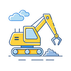 excavator vector icon, vehicles vector illustration - simple illustration of excavator perfect for logos, and vehicles-themed designs.