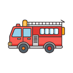 fire truck vector icon, vehicles vector illustration - simple illustration of fire truck perfect for logos, and vehicles-themed designs.