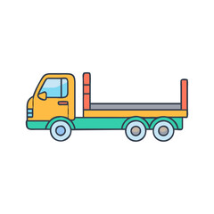 flatbed truck vector icon, vehicles vector illustration - simple illustration of flatbed truck perfect for logos, and vehicles-themed designs.