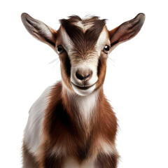 Fototapeta premium Goat with expressive face, white isolated background.