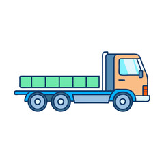 flatbed truck vector icon, vehicles vector illustration - simple illustration of flatbed truck perfect for logos, and vehicles-themed designs.