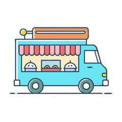 food truck vector icon, vehicles vector illustration - simple illustration of food truck perfect for logos, and vehicles-themed designs.