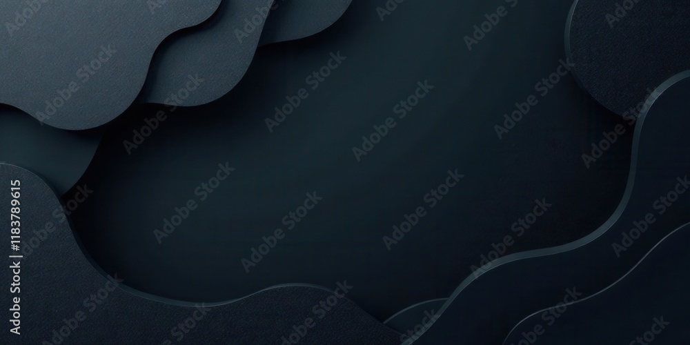 Aufkleber Abstract Dark Grey Paper Cutout Design with Central Empty Space for Text or Image
