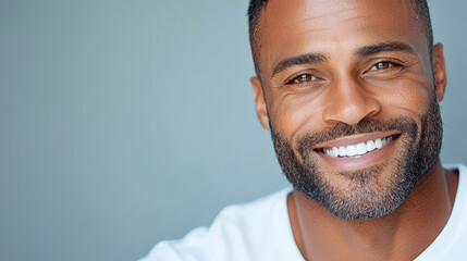 Naklejka premium smiling man with playful expression and well groomed beard