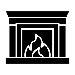 Fireplace Glyph Icon Design