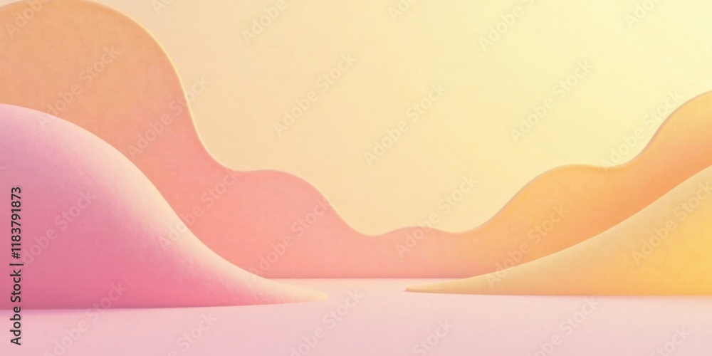 Aufkleber abstract pastel hillscape soft hues and gentle curves for a serene background