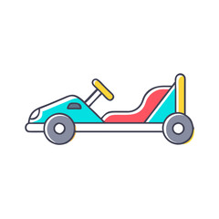 go kart vector icon, vehicles vector illustration - simple illustration of go kart perfect for logos, and vehicles-themed designs.