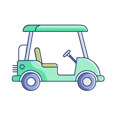 golf cart vector icon, vehicles vector illustration - simple illustration of golf cart perfect for logos, and vehicles-themed designs.