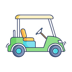 golf cart vector icon, vehicles vector illustration - simple illustration of golf cart perfect for logos, and vehicles-themed designs.