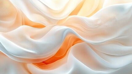 Obraz premium Abstract Drapery: Peach and White Silk Fabric Texture