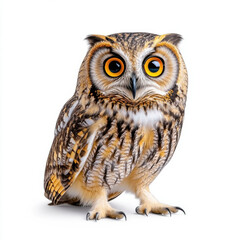 Fototapeta premium Majestic Long-Eared Owl: A captivating portrait of a bird of prey, showcasing its striking features and intense gaze.