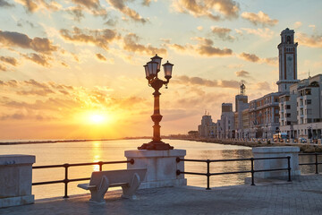 Fototapeta premium Bari waterfront in the morning, Puglia