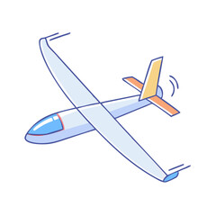 sailplane vector icon, vehicles vector illustration - simple illustration of sailplane perfect for logos, and vehicles-themed designs.