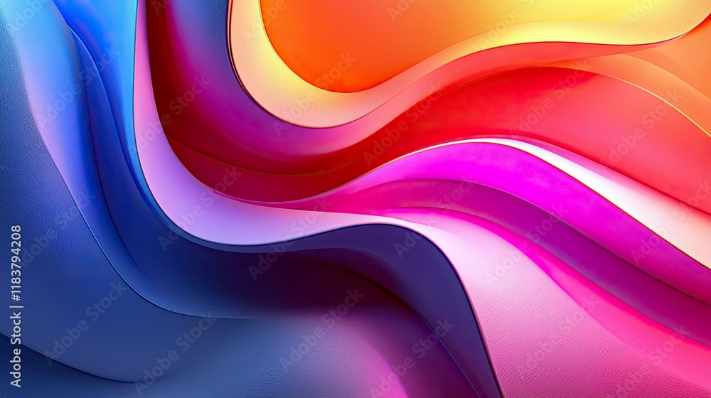 Poster abstract colorful waves: vibrant gradient background design - dynamic digital art