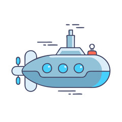 submarine vector icon, vehicles vector illustration - simple illustration of submarine perfect for logos, and vehicles-themed designs.