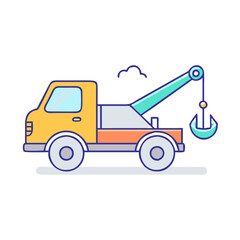 tow truck vector icon, vehicles vector illustration - simple illustration of tow truck perfect for logos, and vehicles-themed designs.