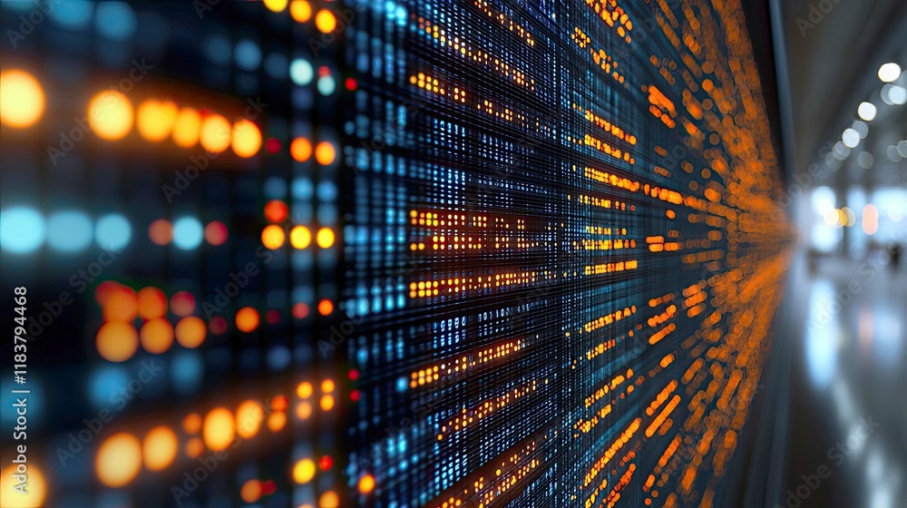 Poster abstract digital data flow: futuristic technology network visualization. a mesmerizing display of bi