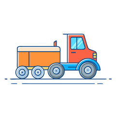 tractor trailer vector icon, vehicles vector illustration - simple illustration of tractor trailer perfect for logos, and vehicles-themed designs.