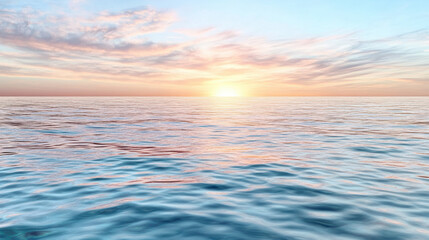 Obraz premium serene ocean view at sunset with vibrant colors reflecting on water