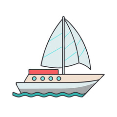 yacht vector icon, vehicles vector illustration - simple illustration of yacht perfect for logos, and vehicles-themed designs.